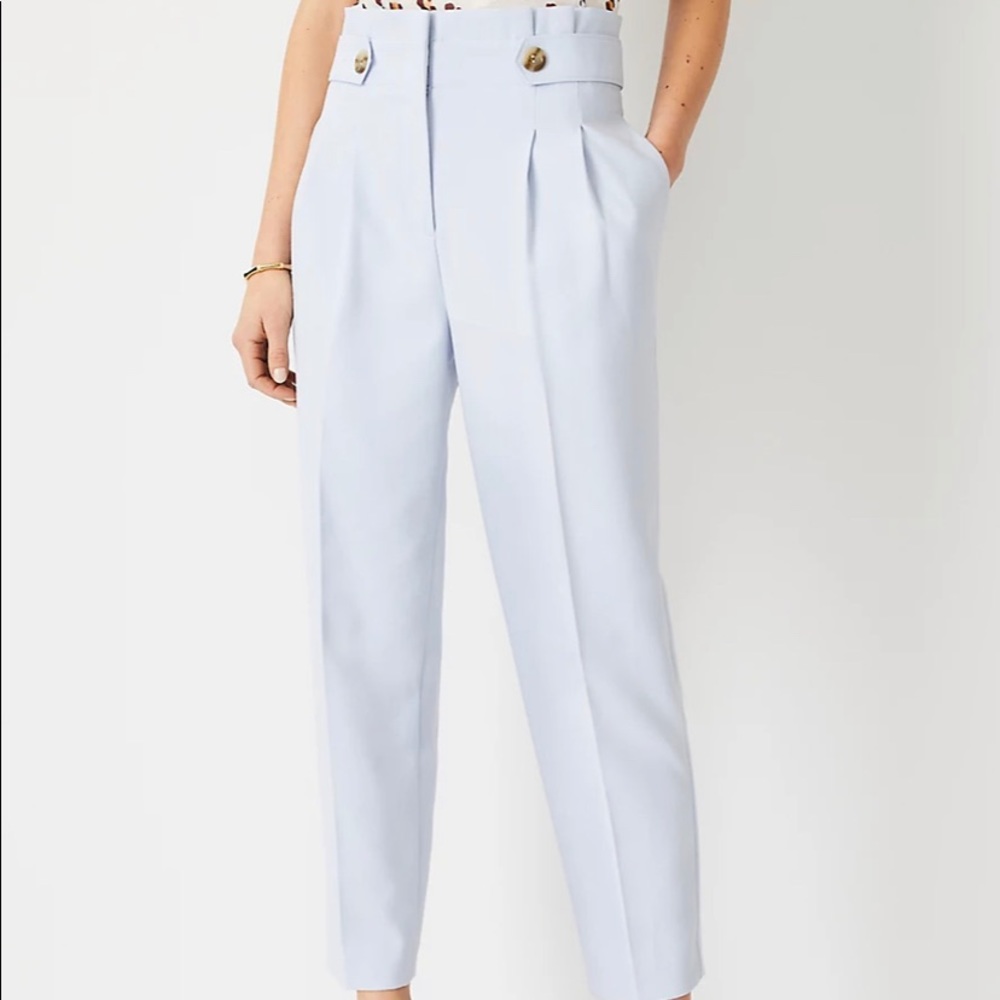 Ann Taylor lt blue paper bag pants size 12